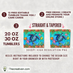Alternative view of Sea Turtle Full Tumbler Wrap Tumbler Wrap – Digital Download