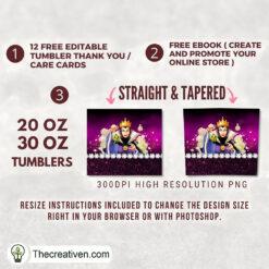 Alternative view of Villain Queen Full Tumbler Wrap Tumbler Wrap – Digital Download