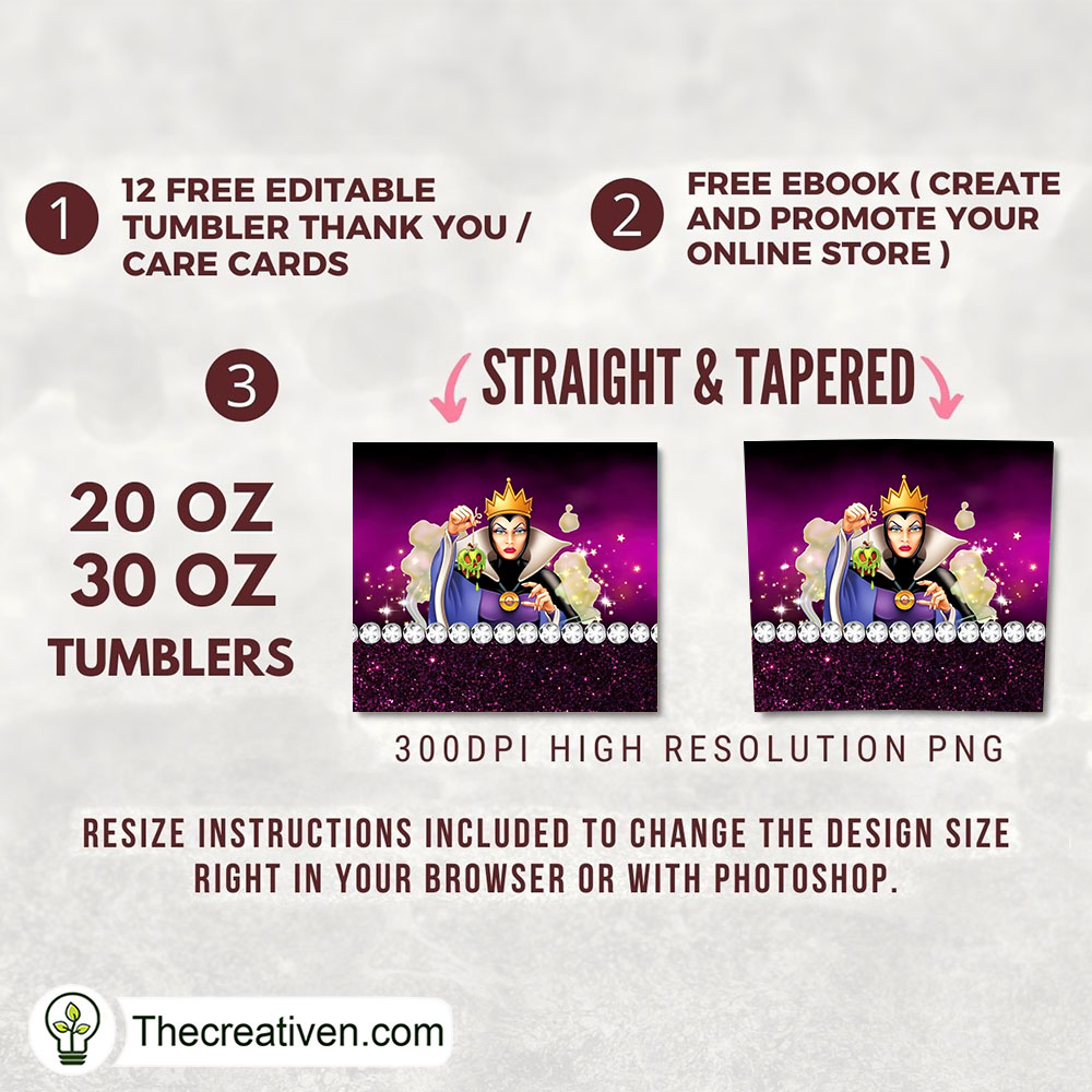 Villain Queen Full Tumbler Wrap Tumbler Wrap – Digital Download 2 Villain Queen Full Tumbler Wrap Tumbler Wrap – Digital Download - Image 2
