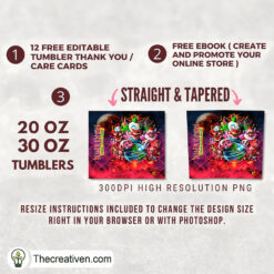 Alternative view of Killer Klowns Full Tumbler Wrap Tumbler Wrap – Digital Download