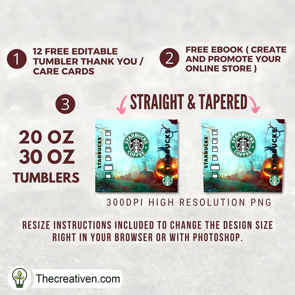 Halloween Starbucks Full Tumbler Wrap Tumbler Wrap – D Design 118588 2 Halloween Starbucks Full Tumbler Wrap Tumbler Wrap – D Design 118588 - Image 2