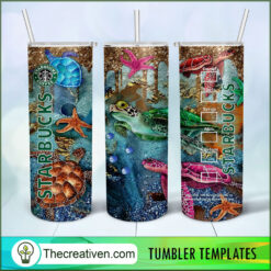 Sea Turtle Starbucks Full Tumbler Wrap Tumbler Wrap – Digital Download