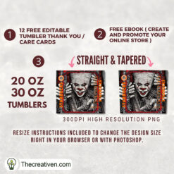 Alternative view of Pennywise Starbucks Full Tumbler Wrap Tumbler Wrap – Digital Download