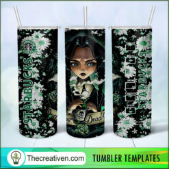 Wednesday Addams Starbucks Ful Tumbler Wrap Download