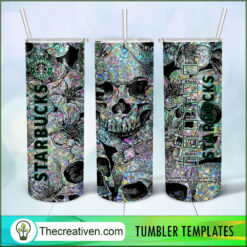Glitter Skull Starbucks Full T Tumbler Wrap Download