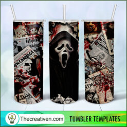 Ghost Face Full Tumbler Wrap Tumbler Wrap – Digital Download