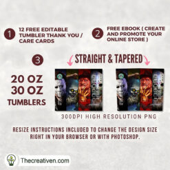 Alternative view of Horror Coffee Full Tumbler Wrap Tumbler Wrap – Digital Download