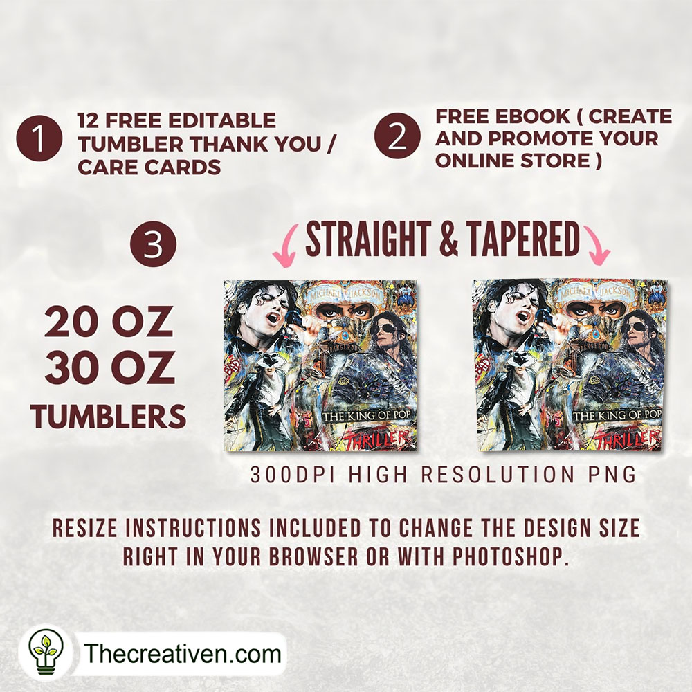 Michael Jackson Full Tumbler Wrap Tumbler Wrap – Digital Download 2 Michael Jackson Full Tumbler Wrap Tumbler Wrap – Digital Download - Image 2
