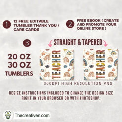 Alternative view of Teacher Full Tumbler Wrap Tumbler Wrap – Digital Downl Design 118663