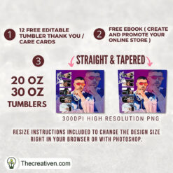 Alternative view of Bad Bunny Full Tumbler Wrap Tumbler Wrap – Digital Download