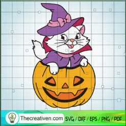 Marie Inside Pumpkin SVG, Marie Cat SVG, Cute Halloween Cat SVG