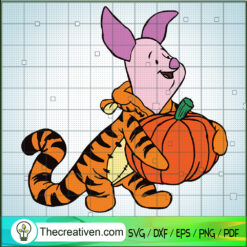 Tigger With Pumpkin SVG, Tigger Halloween SVG, Disney Tigger SVG