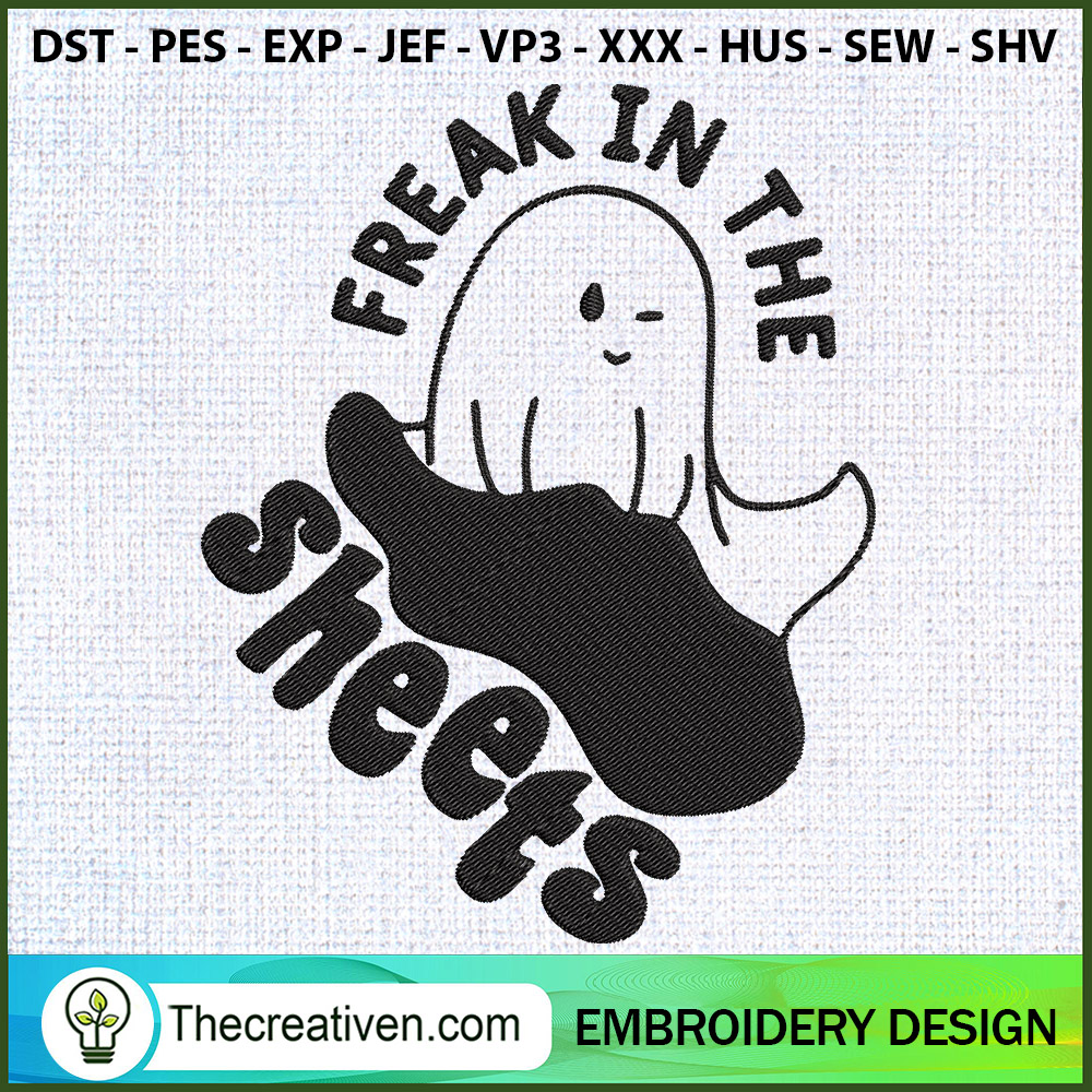 Ghost Freak In The Sheets Em Embroidery Design 1 Ghost Freak In The Sheets Em Embroidery Design