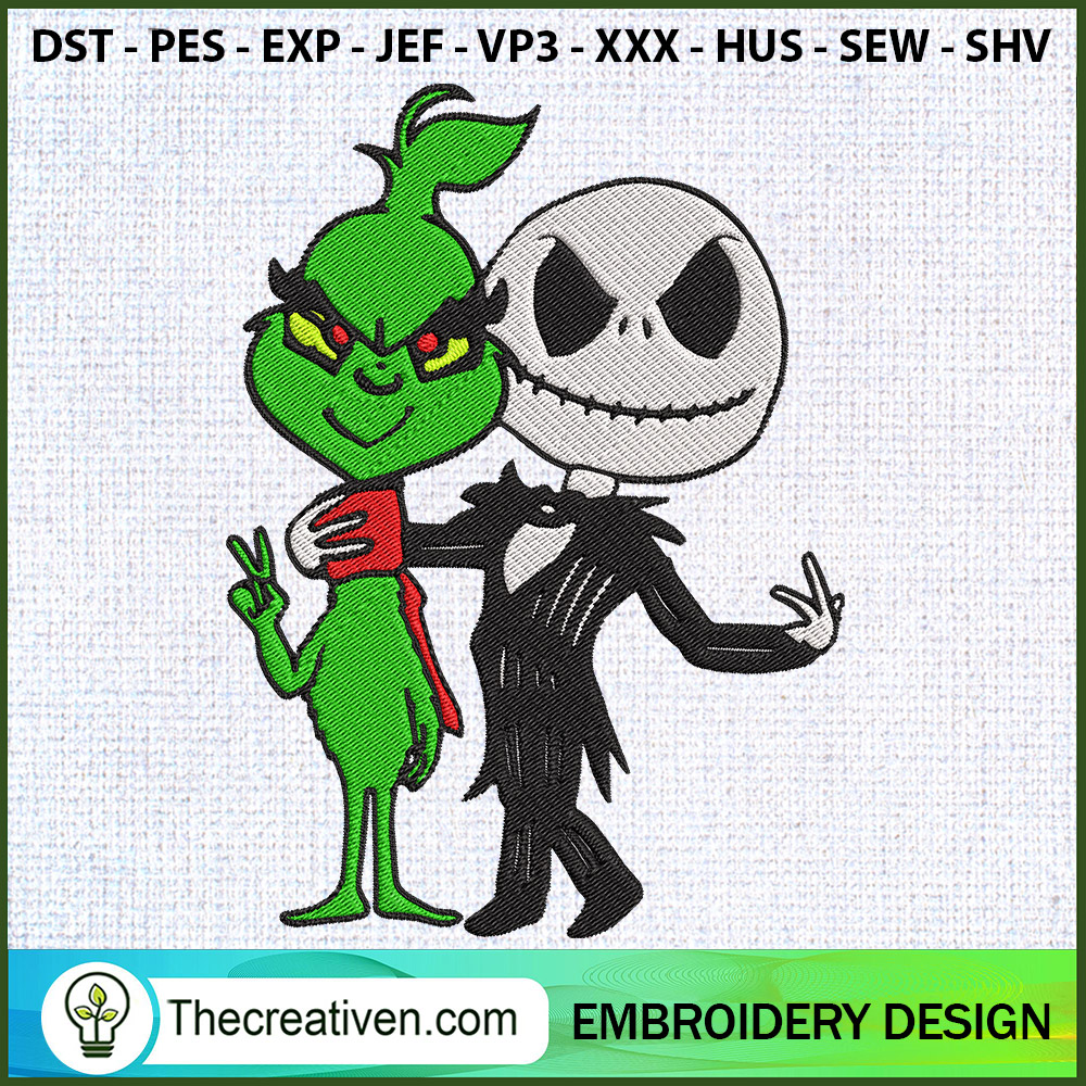 Grinch And Jack Skellington Embroidery Design Design 118977 1 Grinch And Jack Skellington Embroidery Design Design 118977