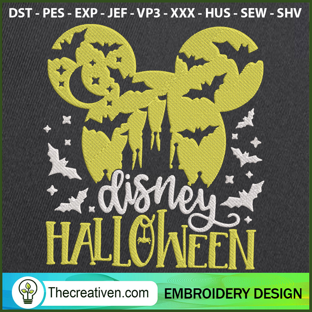 Disney Castle Halloween Nigh Embroidery Design 1 Disney Castle Halloween Nigh Embroidery Design