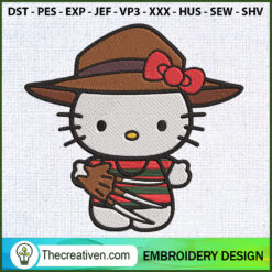 Hello Kitty Freddy Krueger E Embroidery Design