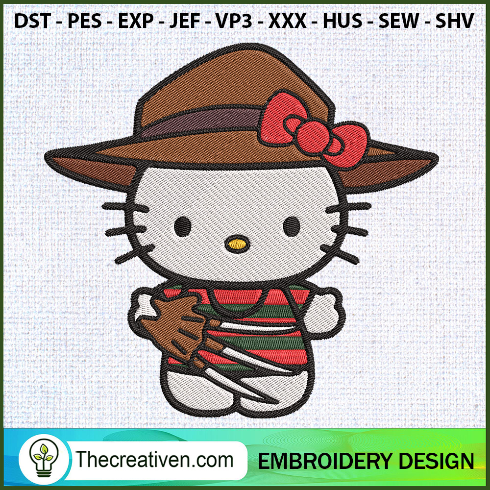 Hello Kitty Freddy Krueger E Embroidery Design 1 Hello Kitty Freddy Krueger E Embroidery Design