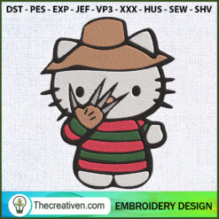 Hello Kitty Freddy Krueger C Embroidery Design