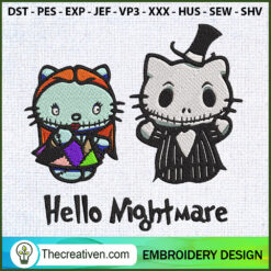 Hello Nightmare Jack and Sal Embroidery Design