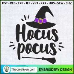 Hocus Pocus Witch Hat Embroi Embroidery Design