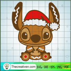 Stitch Gingerbread Cookie SVG, Stitch Christmas SVG, Funny Xmas SVG