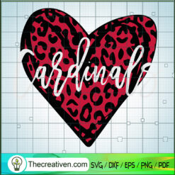Cardinals Leopard Heart SVG, St. Louis Cardinals SVG, MLB SVG