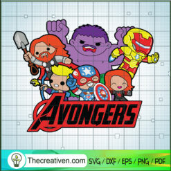 Avongers SVG, Funny Avengers Chibi SVG, Marvel SVG
