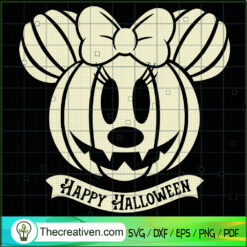 Minnie Mouse Pumpkin SVG, Happy Halloween SVG, Disney Halloween SVG