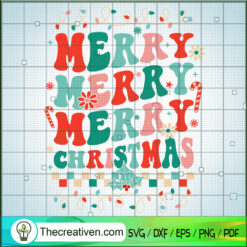 Groovy Merry Christmas SVG, Retro Christmas SVG, Funny Xmas SVG