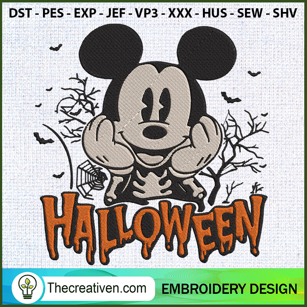 Mickey Happy Face Halloween Embroidery Design 1 Mickey Happy Face Halloween Embroidery Design