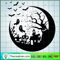 Halloweentown In The Moon SVG Cut File for Cricut & Silhouette