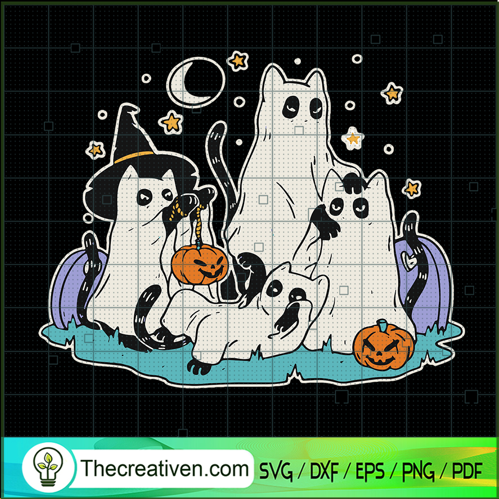 Funny Cat Ghost Halloween SVG, Spooky Cat SVG, Cat Lover SVG 1 Funny Cat Ghost Halloween SVG, Spooky Cat SVG, Cat Lover SVG