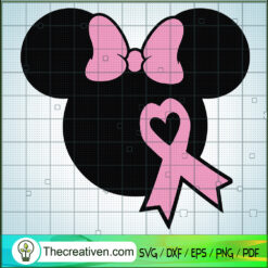 Minnie Breast Cancer SVG, Minnie Pink SVG, Breast Cancer Awareness SVG
