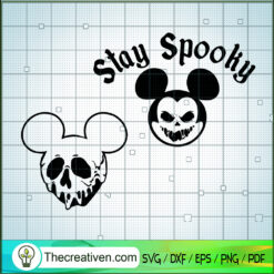 Mickey Head Stay Spooky SVG, Mickey Halloween SVG, Apple Poison SVG