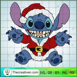 Stitch Christmas SVG, Santa Stitch SVG, Funny Xmas SVG
