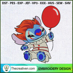 Pennywise Stitch Funny Ballo Embroidery Design