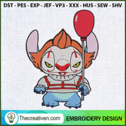 Pennywise Stitch Chibi Horro Embroidery Design Design 119613