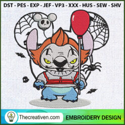 Pennywise Stitch Chibi Horro Embroidery Design Design 119614