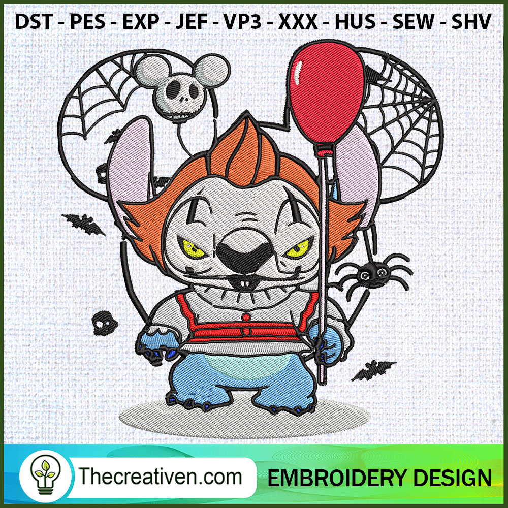 Pennywise Stitch Chibi Horro Embroidery Design Design 119614 1 Pennywise Stitch Chibi Horro Embroidery Design Design 119614