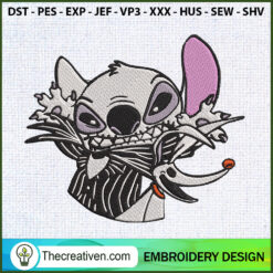 Stitch As Jack With Zero Ske Embroidery Design
