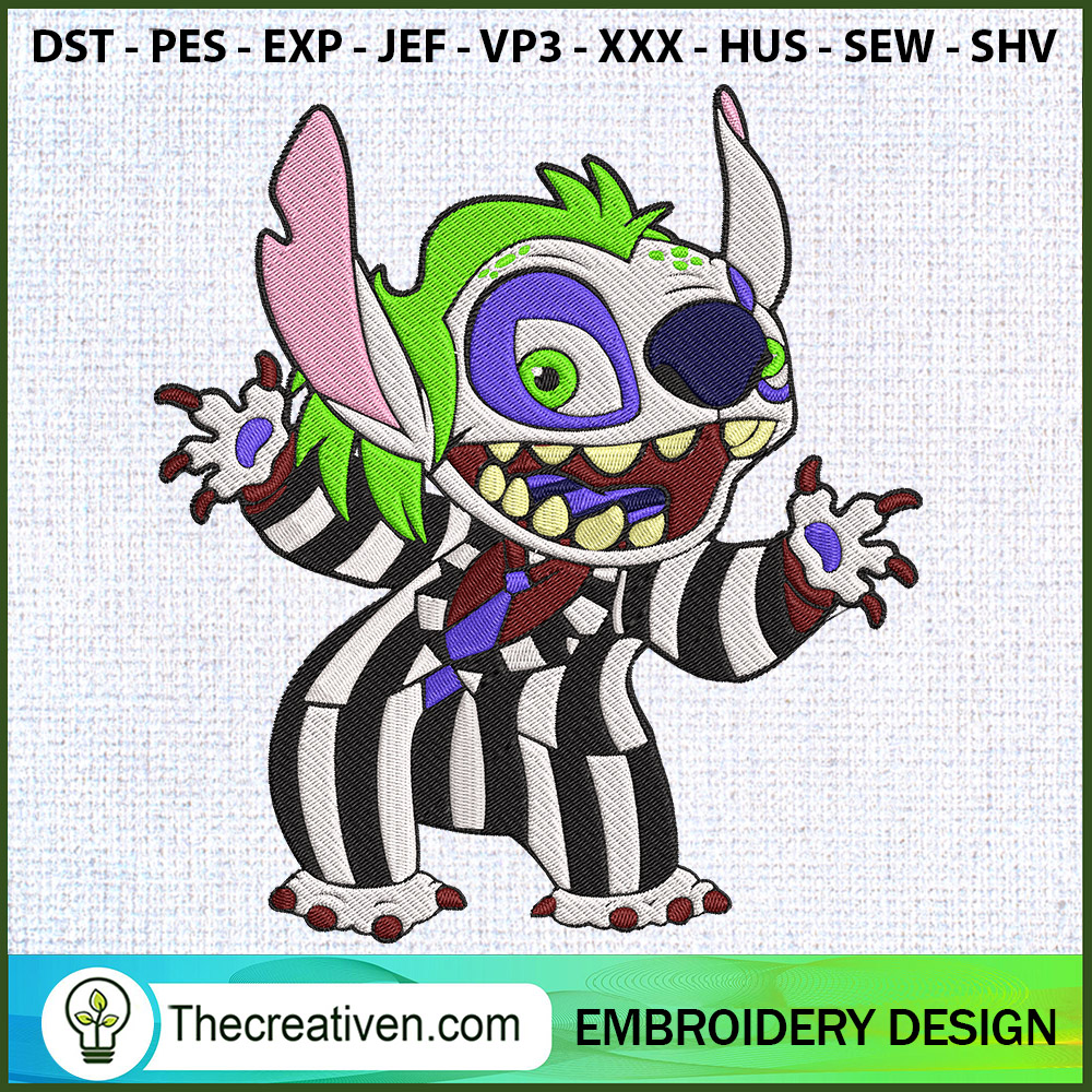 Stitch Beetlejuice Embroider Embroidery Design 1 Stitch Beetlejuice Embroider Embroidery Design