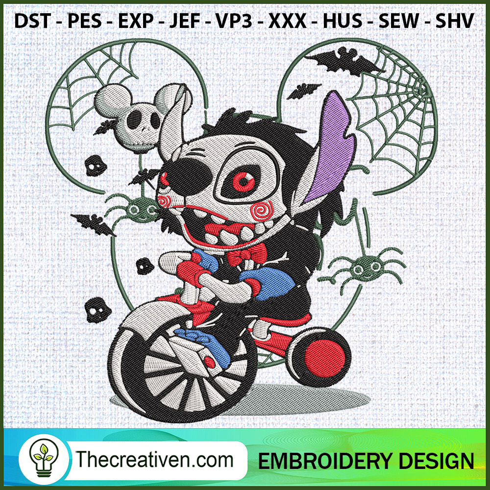 Stitch Biker Clown Disney Em Embroidery Design 1 Stitch Biker Clown Disney Em Embroidery Design