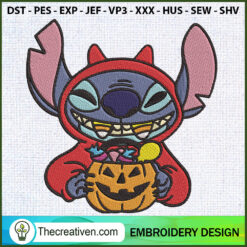 Stitch Candy Halloween Pumpk Embroidery Design