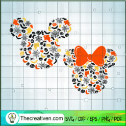Mickey And Minnie Head Hallo SVG Cut File for Cricut