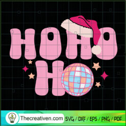 Ho Ho Ho SVG, Pink Christmas SVG, Merry Xmas SVG
