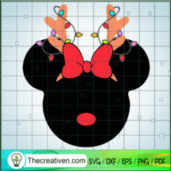 Disney Minnie Christmas SVG, Minnie Head SVG, Minnie Reindeer SVG