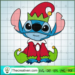 Stitch Elf SVG, Stitch Christmas SVG, Funny Christmas SVG