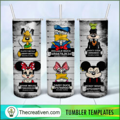 Disney Characters Mugshot Full Tumbler Wrap Download
