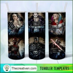 DC Comics Characters Mugshot F Tumbler Wrap Download