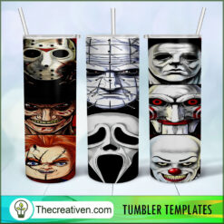 Horror Face Full Tumbler Wrap Tumbler Wrap – Digital Download